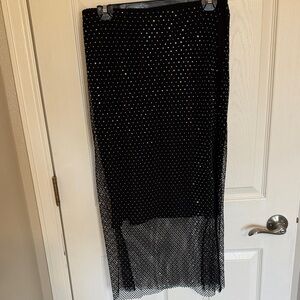 Elegant Black Mesh Skirt